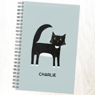 Carnet Chat Tuxedo noir et blanc Personnalisé