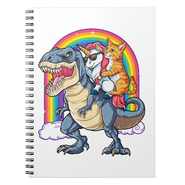 Carnet Chat Unicorn Dinosaur T rex Kitten Amant (Devant)