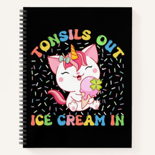 Carnet Chat Unicorne mignonne avec crème glacée Funny P
