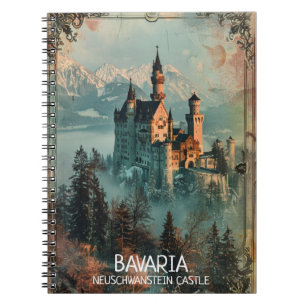 Carnet Château de Bavaria Neuschwanstein Vintage