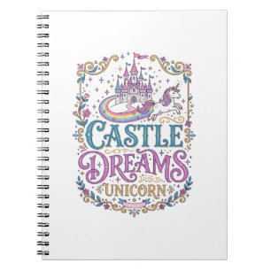 Carnet Château de licorne Rêves Licorne Fond blanc Pri