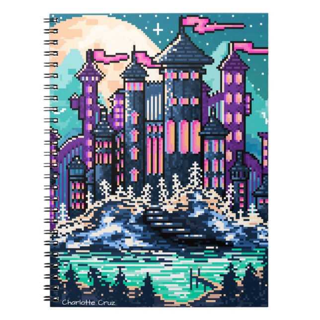 Carnet Château de Pixel coloré (Devant)