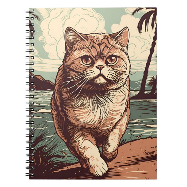 Carnet Chateau exotique Shorthair sur une plage tropicale (Devant)