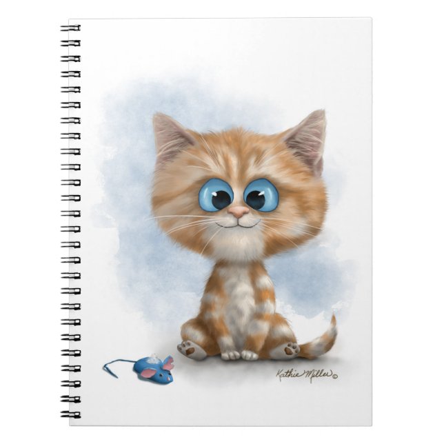Carnet Chaton au gingembre avec dessin animé de souris (Devant)