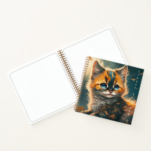 Carnet Chaton écaille de tortue automnal