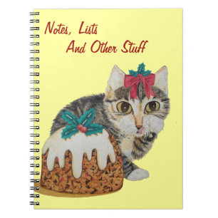 Carnet chaton gris tabby lécher chat patte