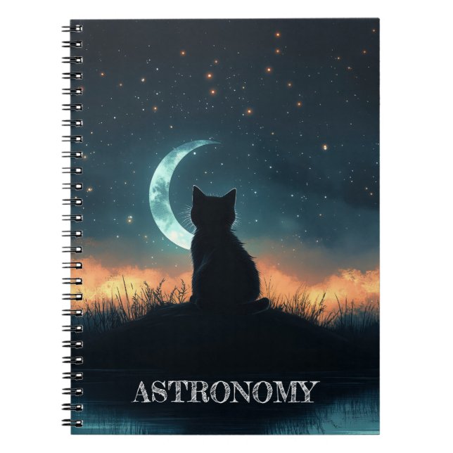 Carnet Chaton Magique Sous le Ciel Nocturne (Devant)