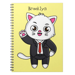 Carnet Chaton mignon en costume cravate dessin animé