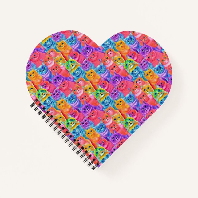 Carnet Chats amis Coloré Amusant (Devant)