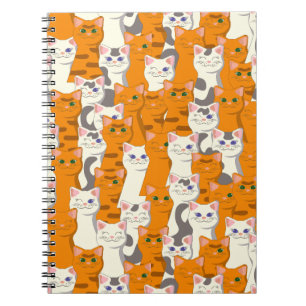 Carnet Chats blancs et gingembre motif yeux verts yeux bl