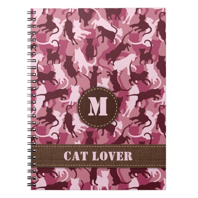 Carnet Chats Camouflage rose (Devant)