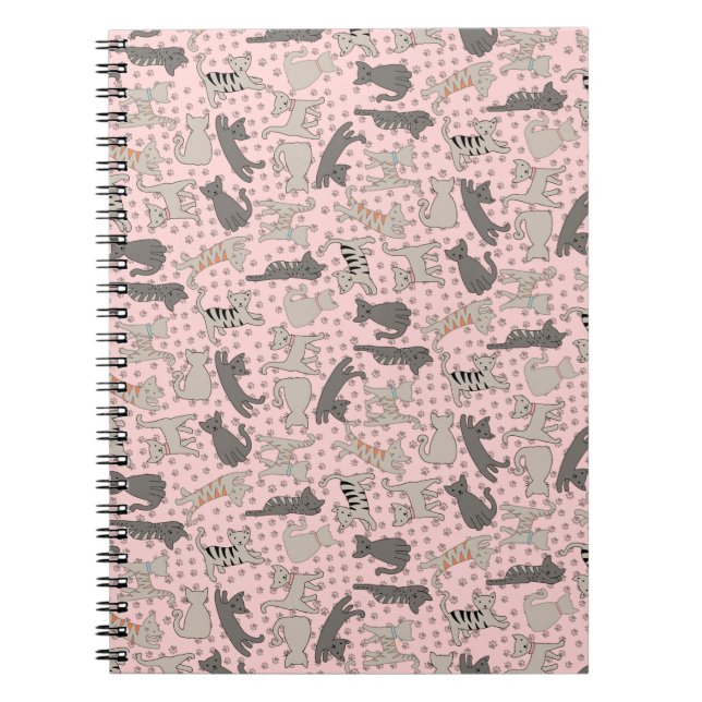 Carnet Chats de danse avec des empreintes de pattes (Devant)