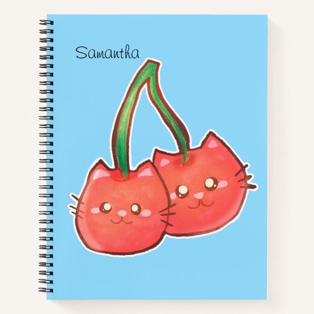 Carnet Chats de fruits de cerise (Devant)