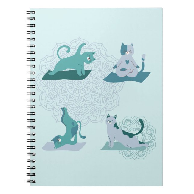 Carnet Chats de yoga vert (Devant)