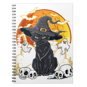 Carnet Chats d'Halloween avec sorcière Casquette du costu