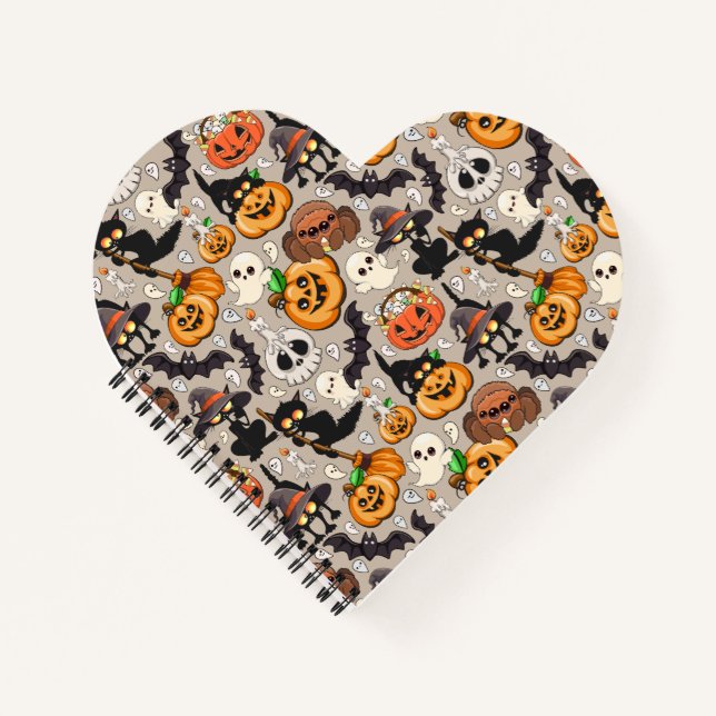 Carnet Chats drôles de Halloween Fête (Devant)
