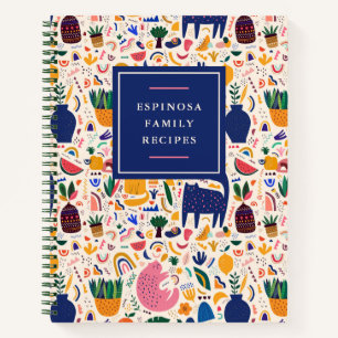 Carnet Chats du désert de Boho coloré Motifs Recettes de 