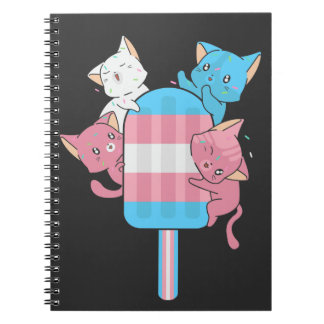 Carnet Chats du drapeau transgenre et une glace à l'eau