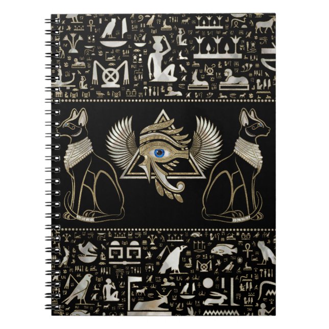 Carnet Chats égyptiens et oeil de Horus (Devant)