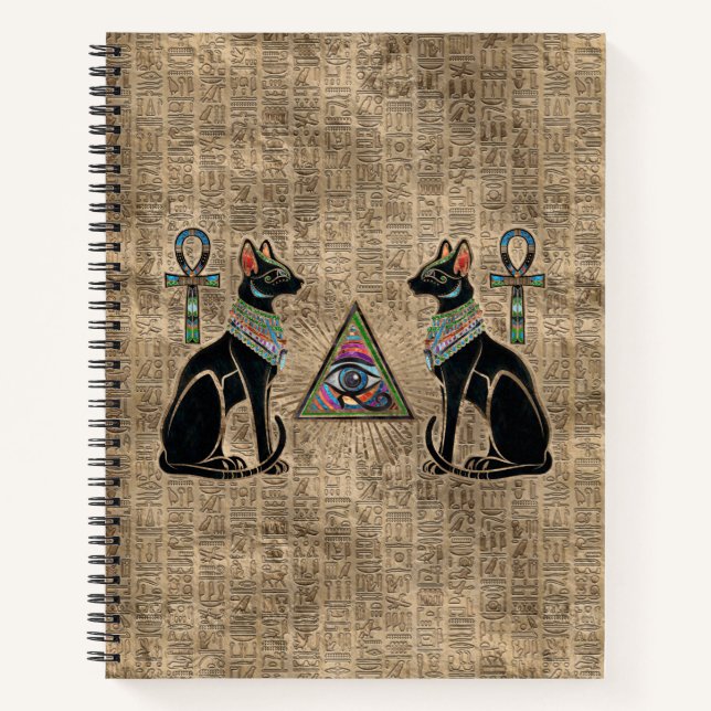 Carnet Chats égyptiens et oeil de Horus (Devant)