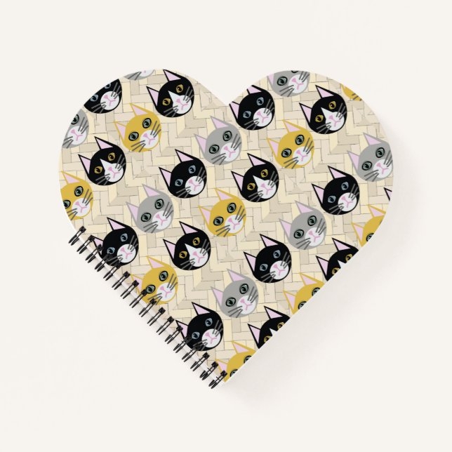 Carnet Chats Herringbone Beige (Devant)