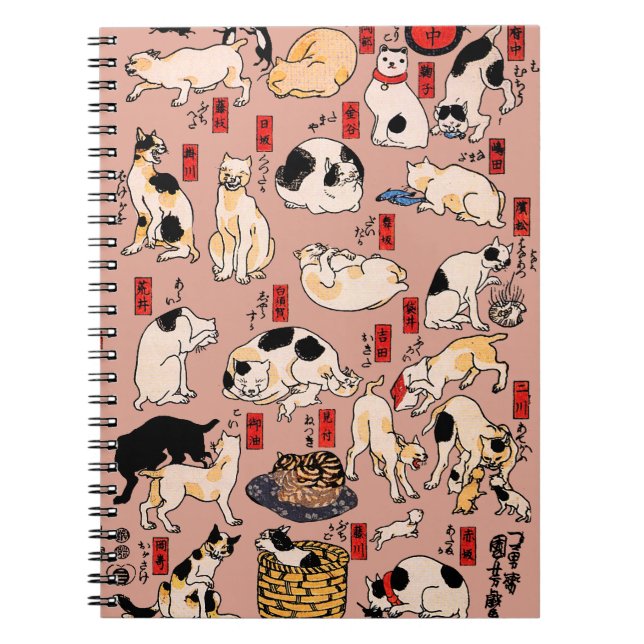 Carnet chats japonais Ukiyo-e Funny kitty (Devant)