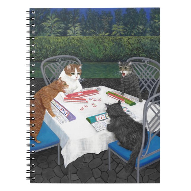 Carnet Chats jouant au Mahjong (Devant)
