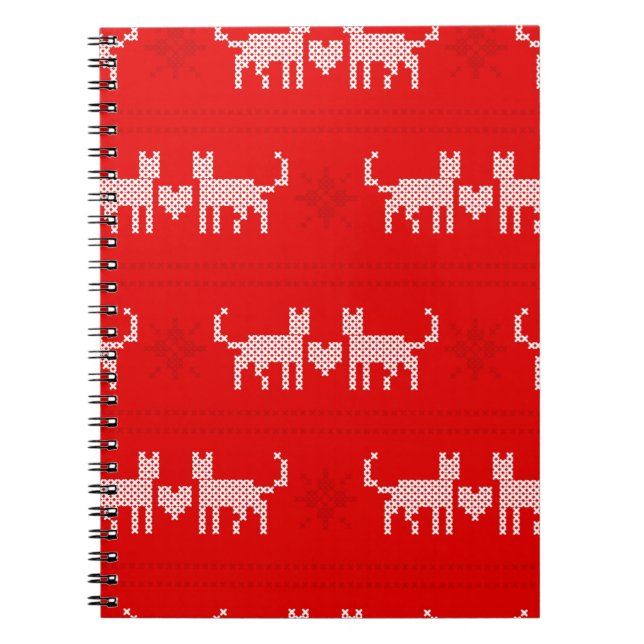 Carnet Chats motifs de Noël en croix amoureux de s (Devant)