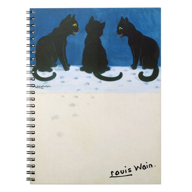Carnet Chats noirs dans la neige, Louis Wain (Devant)