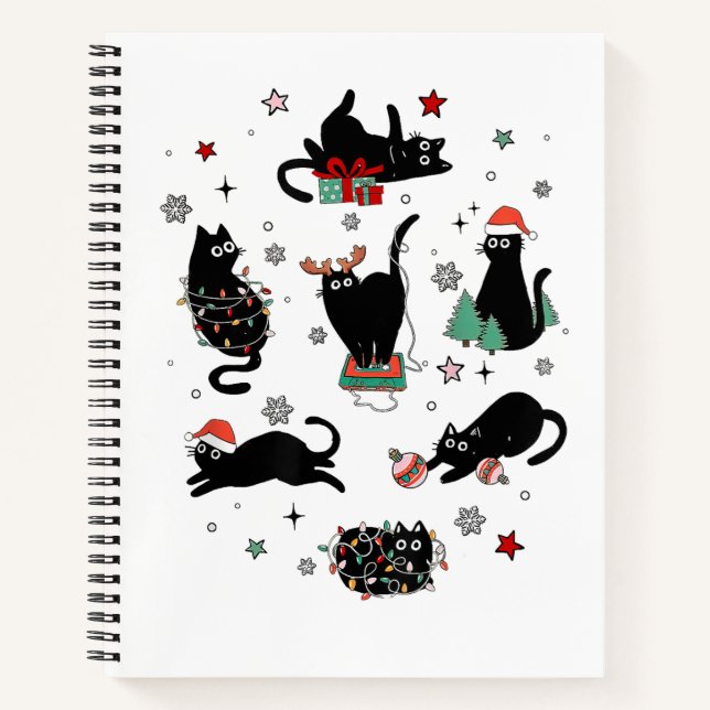 Carnet Chats noirs de Noël (Devant)