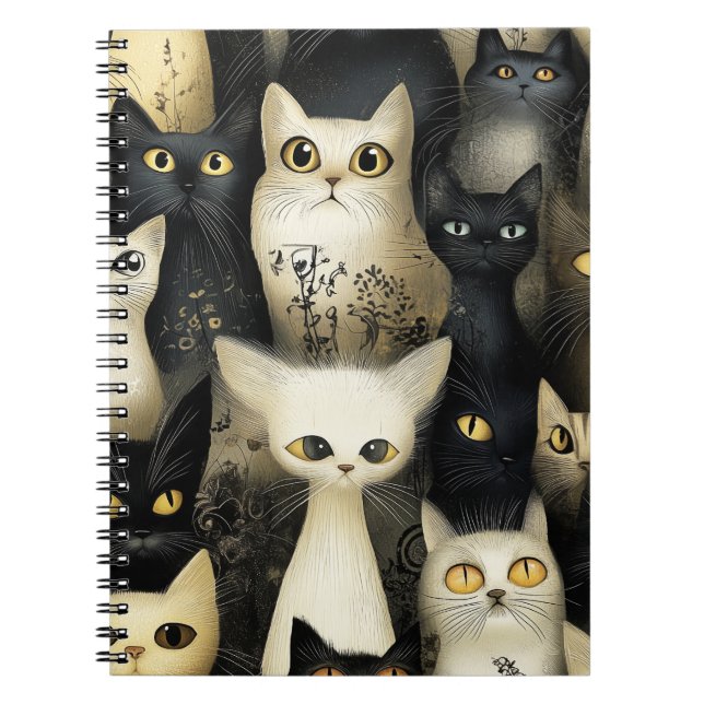 Carnet chats noirs et blancs (Devant)