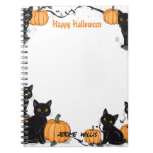 Chats noirs et Citrouille Happy Halloween