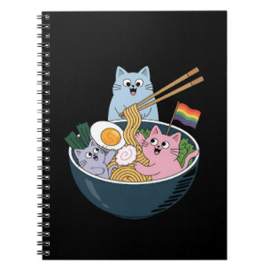 Carnet Chats Ramen Arc-en-ciel LGBTQ Gay Lesbienne Fierté