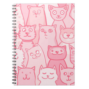 Carnet Chats Roses, Motif Adorable Sans Seamless.