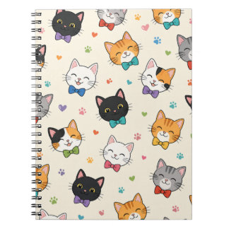 Carnet Chats souriants en nœuds papillon