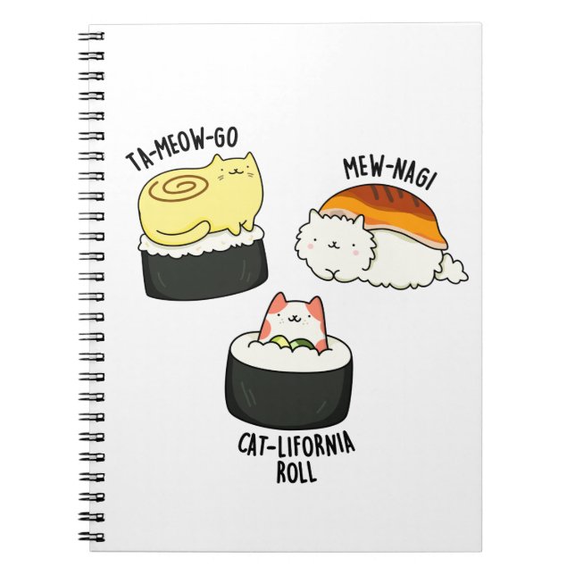 Carnet Chats Sushi Drôle de Jeu de Mots sur le Sushi  (Devant)