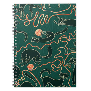 Carnet Chats vintage doodé sans couture motif