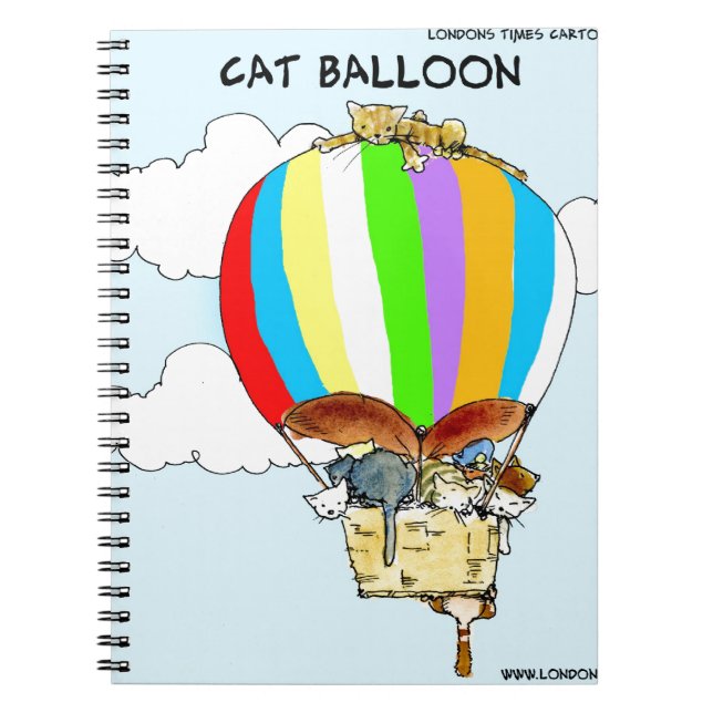 Carnet Chats Volants Dessin Animé Drôle (Devant)