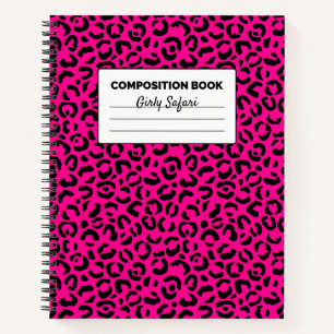 Carnet Chaud, rose et léopard noir