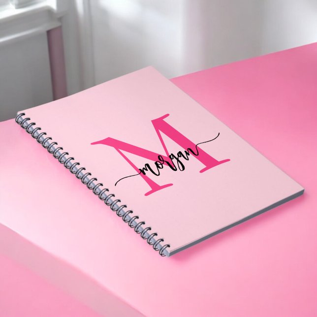 Carnet Chaud rose Monogramme fille de retour à l'école (Créateur téléchargé)