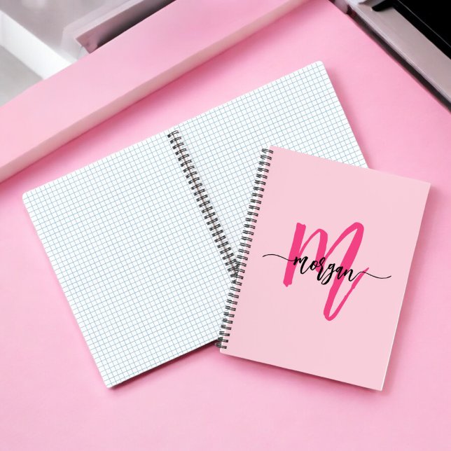 Carnet Chaud rose Monogramme fille de retour à l'école (Créateur téléchargé)