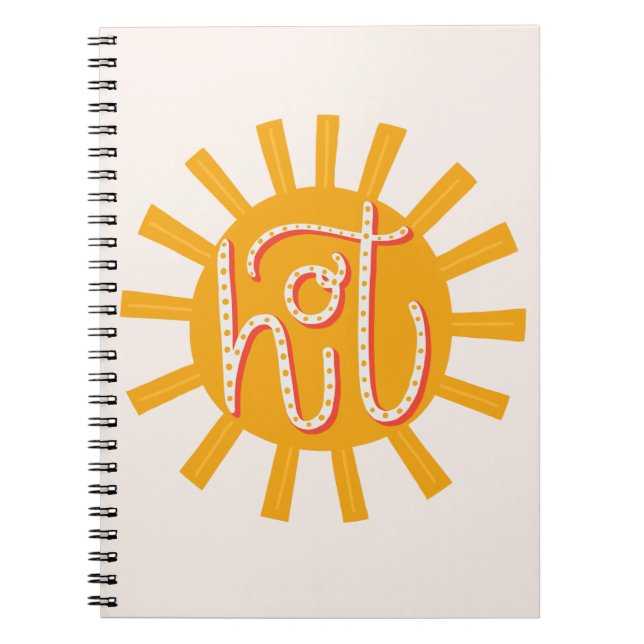 Carnet Chaud. Soleil jaune mignon drôle. Typographie de s (Devant)