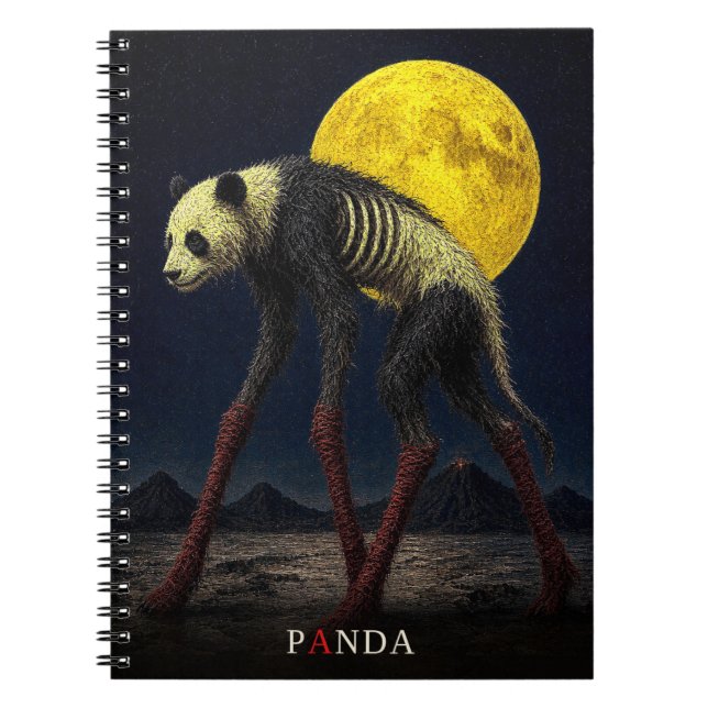 Carnet Chaussettes Longues Panda gothique Surréaliste (Devant)