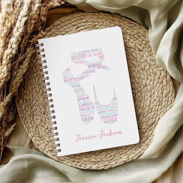Carnet Chaussure de ballet en typographie Rose et Aqua av (Créateur téléchargé)