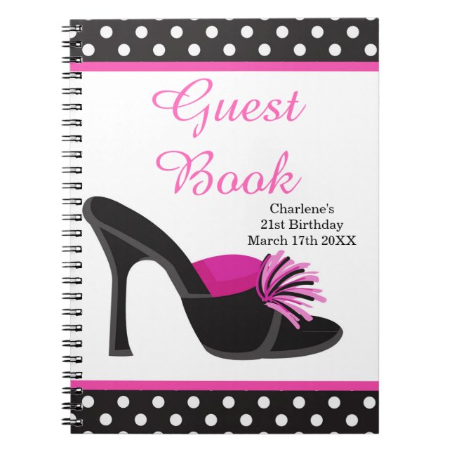 Carnet Chaussures à talons noirs avec pois noirs (Devant)