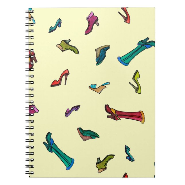 Carnet Chaussures aquarelle motif transparent (Devant)