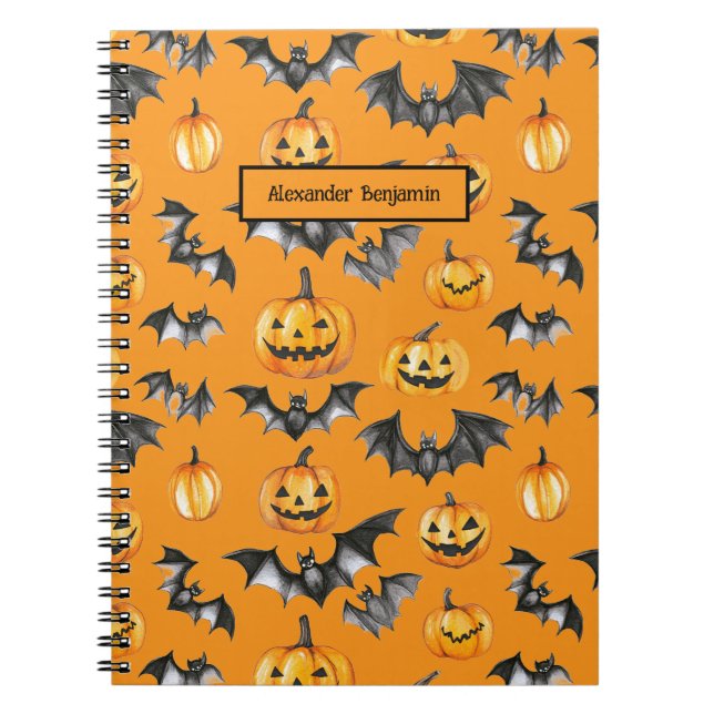 Carnet Chauves-souris Citrouilles d'Halloween (Devant)