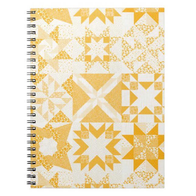 Carnet Cheater Traditionnel Patchwork Stars Quilt Blanc (Devant)