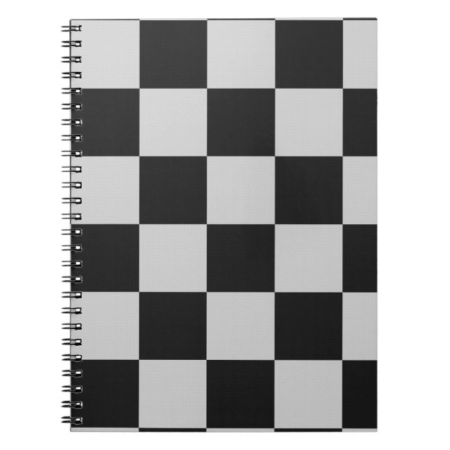Carnet Checkered Black & White Squares or CUSTOM COLOR (Devant)