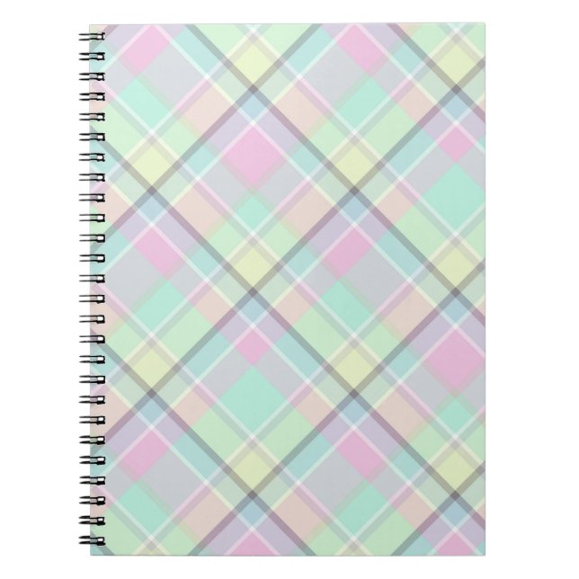 Carnet Checkered pattern of caramel colors. (Devant)